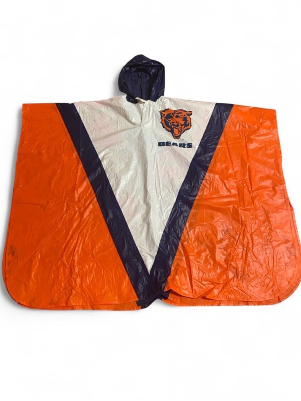 Chicago Bears NFL Heavy Duty Vinyl Rain Poncho Hooded With Color Transfer